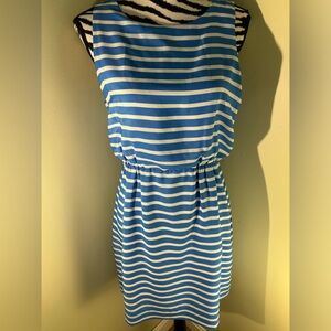 J. Crew Blue and White Stripe Dress
